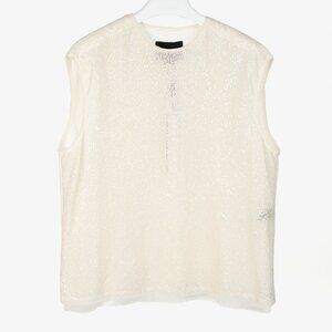 Marie Saint Pierre Gold Mesh Sequin Tank